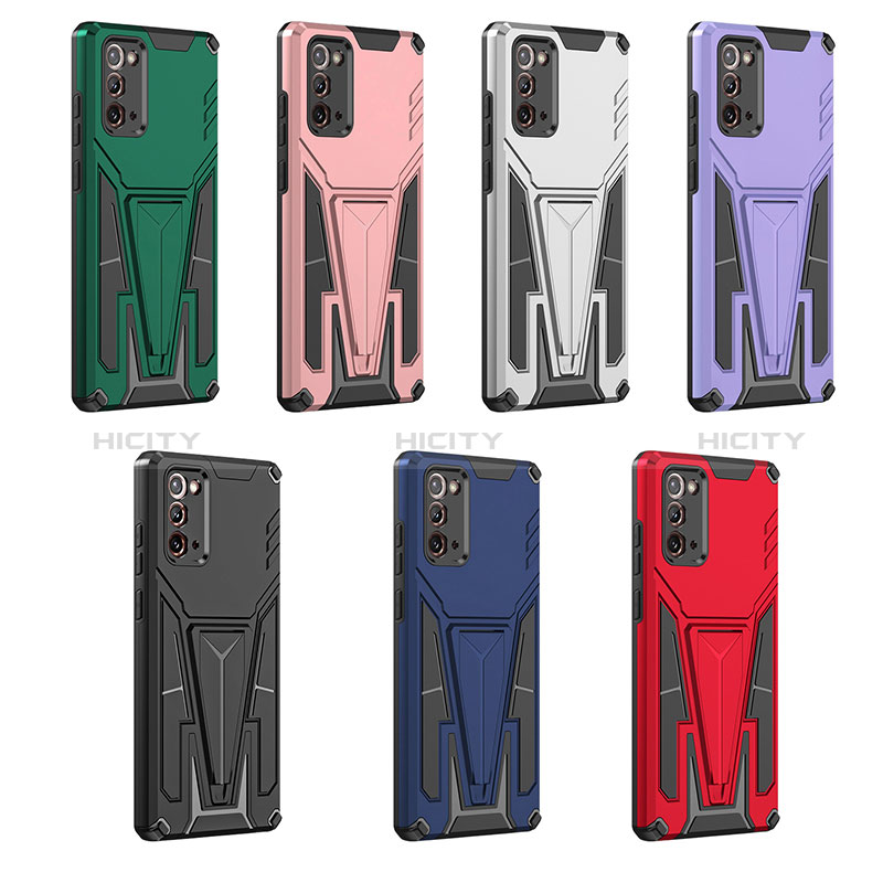 Coque Contour Silicone et Plastique Housse Etui Mat avec Support MQ1 pour Samsung Galaxy Note 20 5G Plus