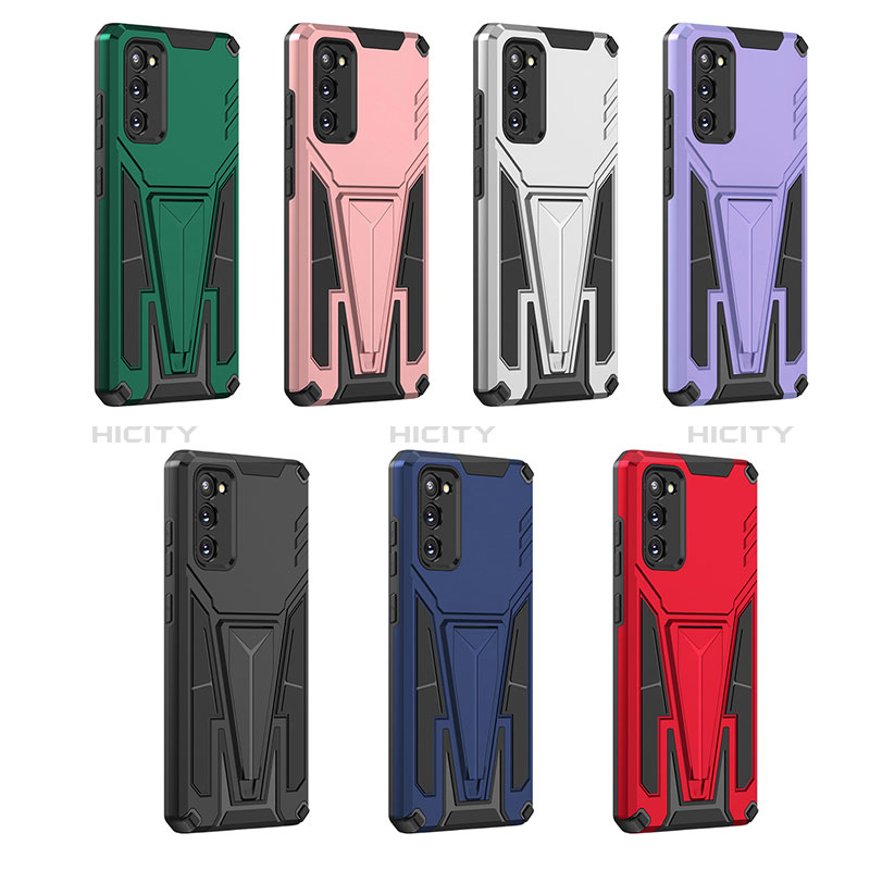 Coque Contour Silicone et Plastique Housse Etui Mat avec Support MQ1 pour Samsung Galaxy S20 Plus