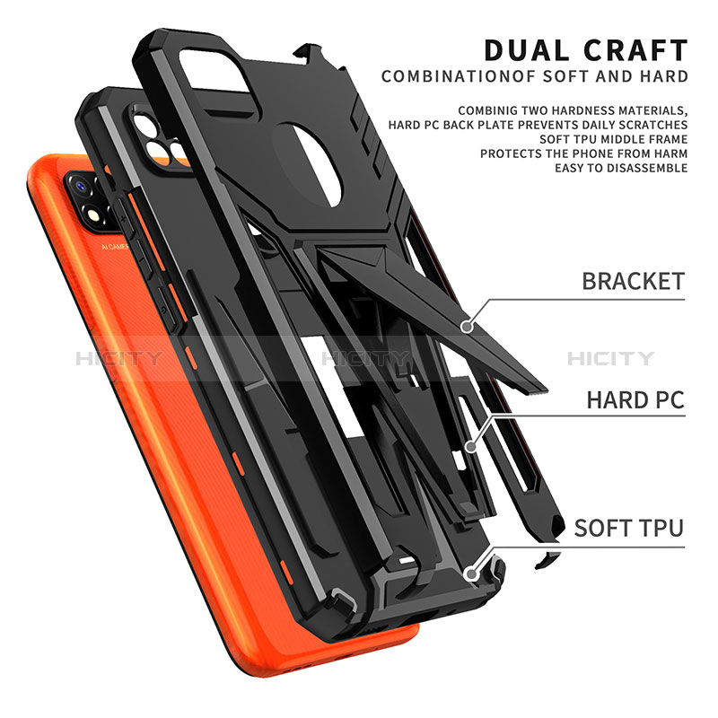 Coque Contour Silicone et Plastique Housse Etui Mat avec Support MQ1 pour Xiaomi POCO C31 Plus