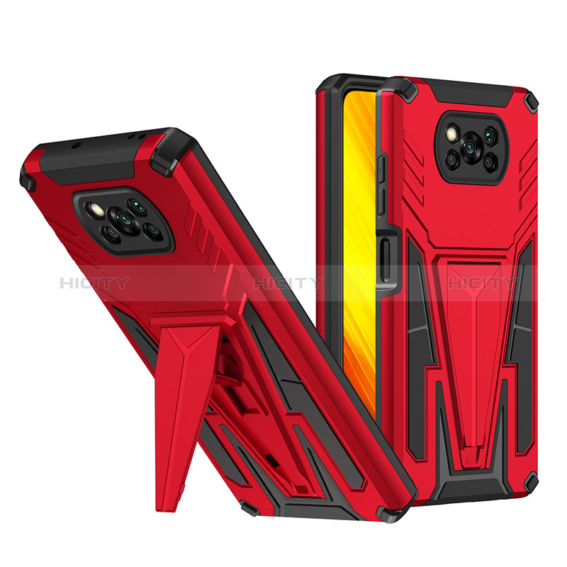 Coque Contour Silicone et Plastique Housse Etui Mat avec Support MQ1 pour Xiaomi Poco X3 Plus