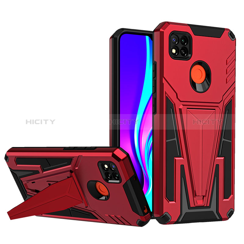 Coque Contour Silicone et Plastique Housse Etui Mat avec Support MQ1 pour Xiaomi Redmi 9 Activ Plus