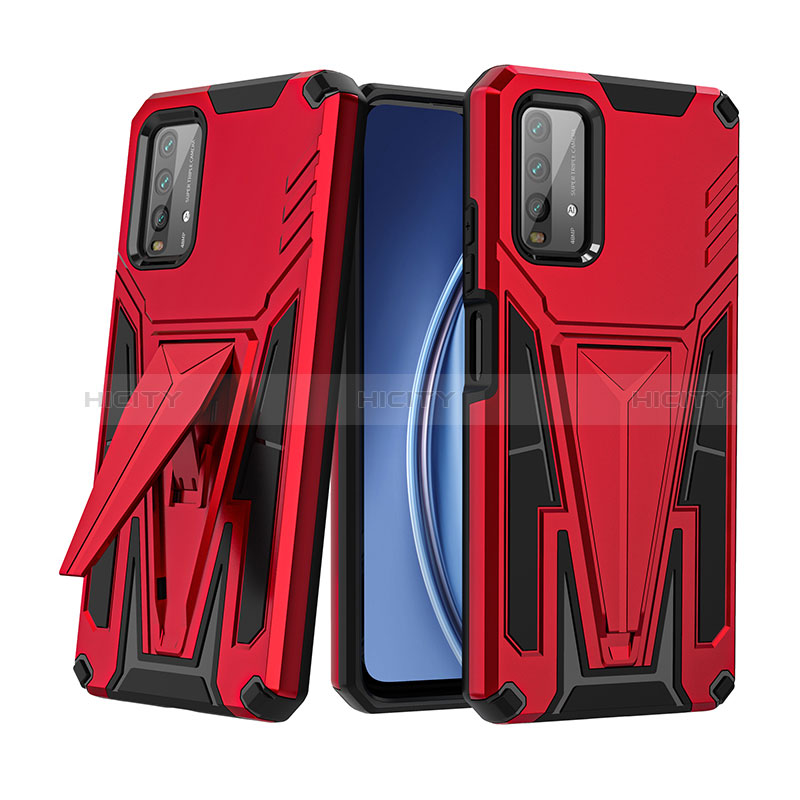 Coque Contour Silicone et Plastique Housse Etui Mat avec Support MQ1 pour Xiaomi Redmi 9 Power Plus