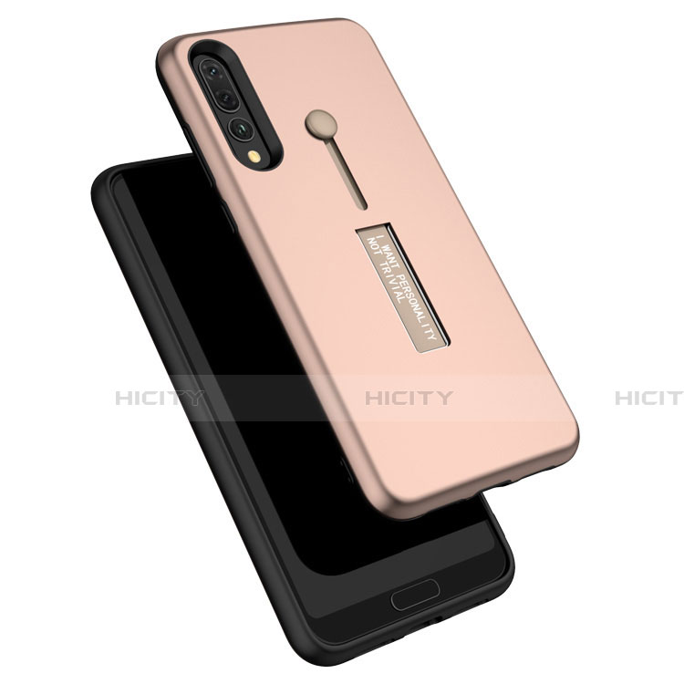 Coque Contour Silicone et Plastique Housse Etui Mat avec Support P01 pour Huawei P20 Pro Plus