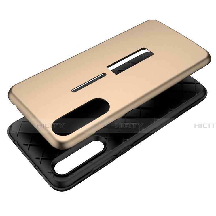 Coque Contour Silicone et Plastique Housse Etui Mat avec Support P01 pour Huawei P20 Pro Plus