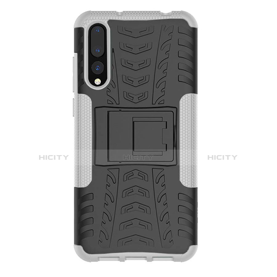 Coque Contour Silicone et Plastique Housse Etui Mat avec Support P02 pour Huawei P20 Pro Blanc Plus