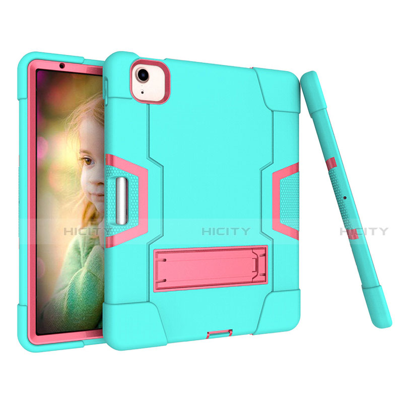 Coque Contour Silicone et Plastique Housse Etui Mat avec Support pour Apple iPad Air 5 10.9 (2022) Plus