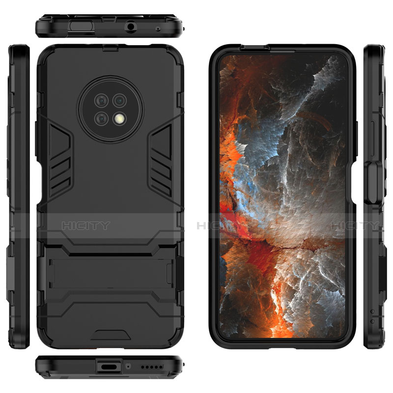 Coque Contour Silicone et Plastique Housse Etui Mat avec Support pour Huawei Enjoy 20 Plus 5G Plus