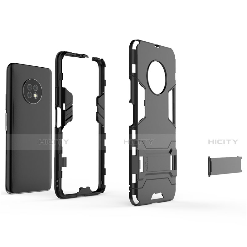 Coque Contour Silicone et Plastique Housse Etui Mat avec Support pour Huawei Enjoy 20 Plus 5G Plus