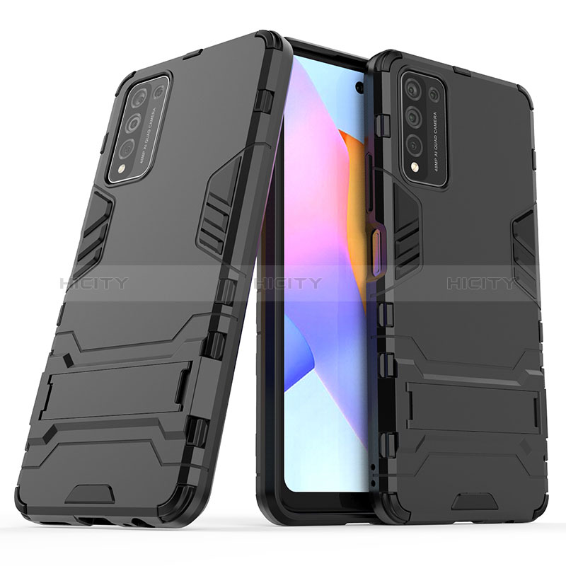 Coque Contour Silicone et Plastique Housse Etui Mat avec Support pour Huawei Honor 10X Lite Plus