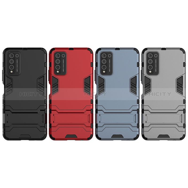 Coque Contour Silicone et Plastique Housse Etui Mat avec Support pour Huawei Honor 10X Lite Plus