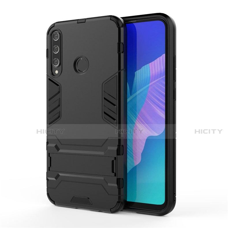 Coque Contour Silicone et Plastique Housse Etui Mat avec Support pour Huawei Honor 9C Noir Plus