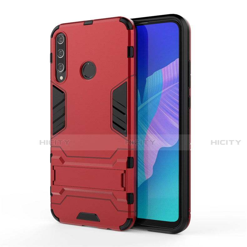 Coque Contour Silicone et Plastique Housse Etui Mat avec Support pour Huawei Honor 9C Rouge Plus