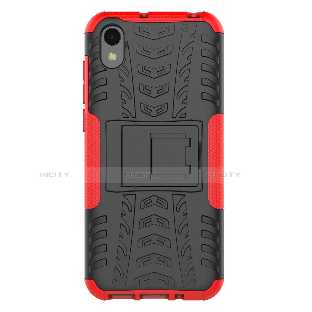 Coque Contour Silicone et Plastique Housse Etui Mat avec Support pour Huawei Honor Play 8 Rouge Plus