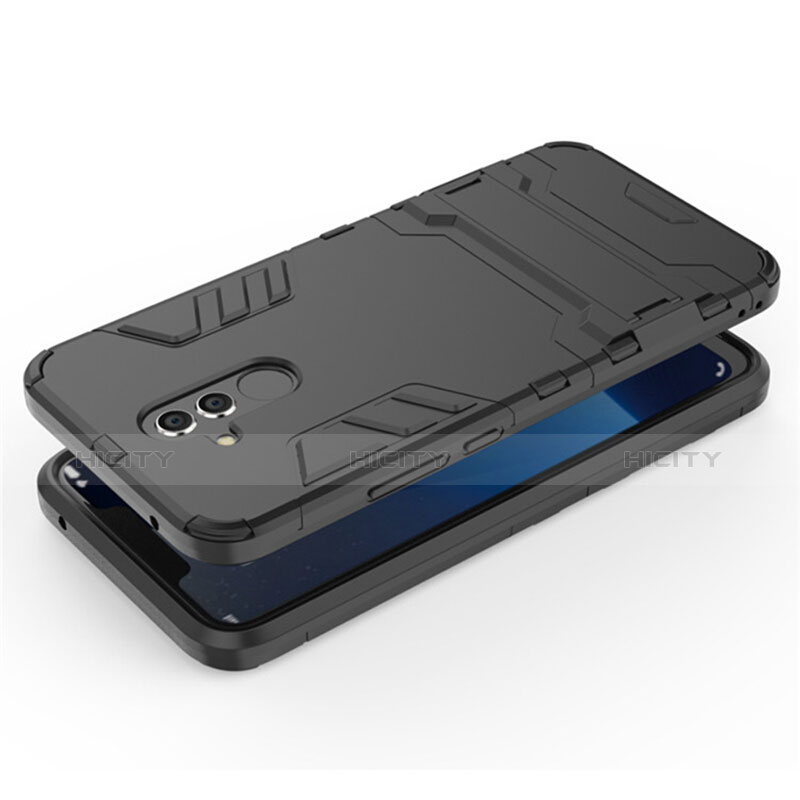 Coque Contour Silicone et Plastique Housse Etui Mat avec Support pour Huawei Mate 20 Lite Plus