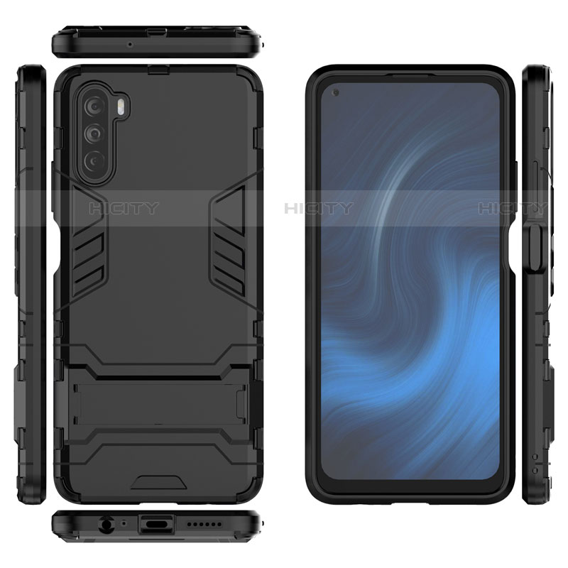 Coque Contour Silicone et Plastique Housse Etui Mat avec Support pour Huawei Mate 40 Lite 5G Plus