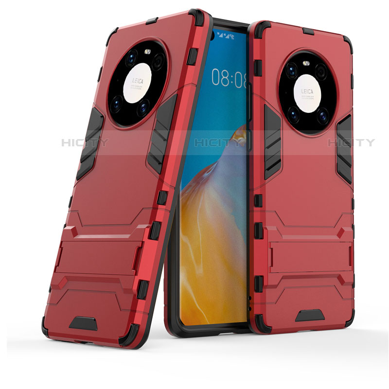 Coque Contour Silicone et Plastique Housse Etui Mat avec Support pour Huawei Mate 40 Pro Plus