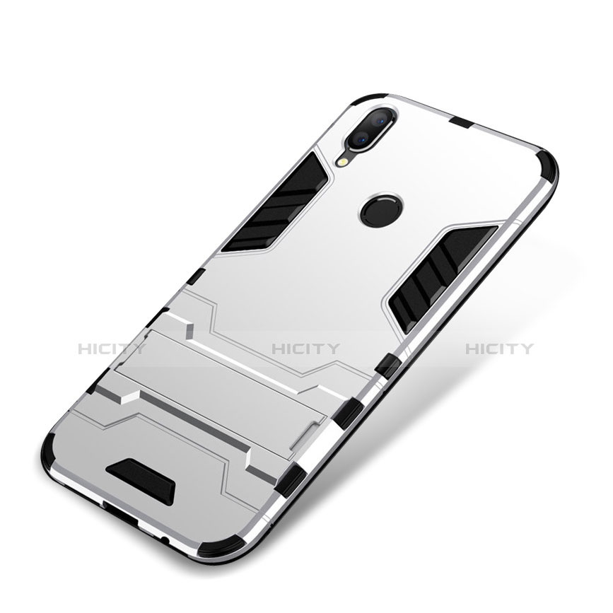 Coque Contour Silicone et Plastique Housse Etui Mat avec Support pour Huawei Nova 3i Blanc Plus