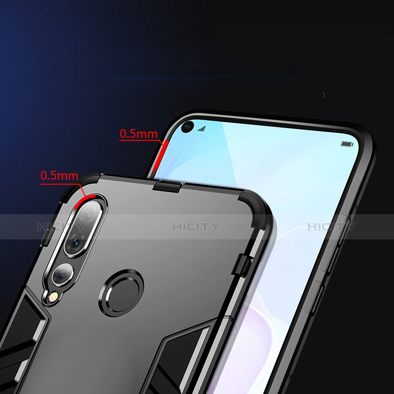 Coque Contour Silicone et Plastique Housse Etui Mat avec Support pour Huawei Nova 4 Plus