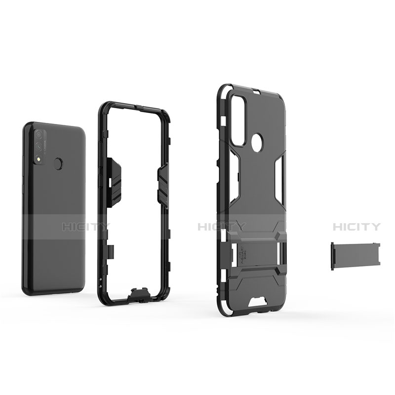 Coque Contour Silicone et Plastique Housse Etui Mat avec Support pour Huawei Nova Lite 3 Plus Plus