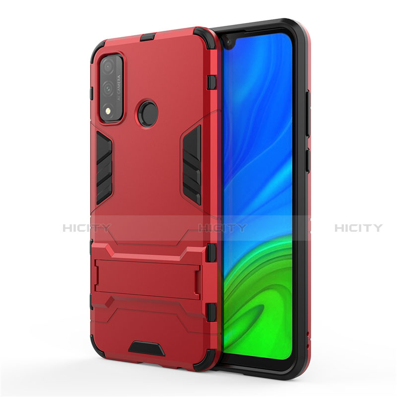 Coque Contour Silicone et Plastique Housse Etui Mat avec Support pour Huawei Nova Lite 3 Plus Rouge Plus