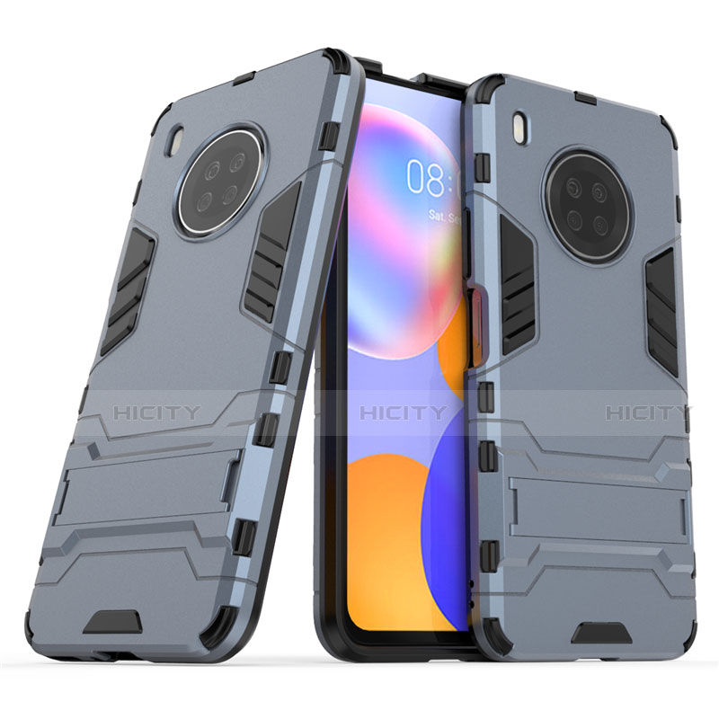 Coque Contour Silicone et Plastique Housse Etui Mat avec Support pour Huawei Y9a Plus