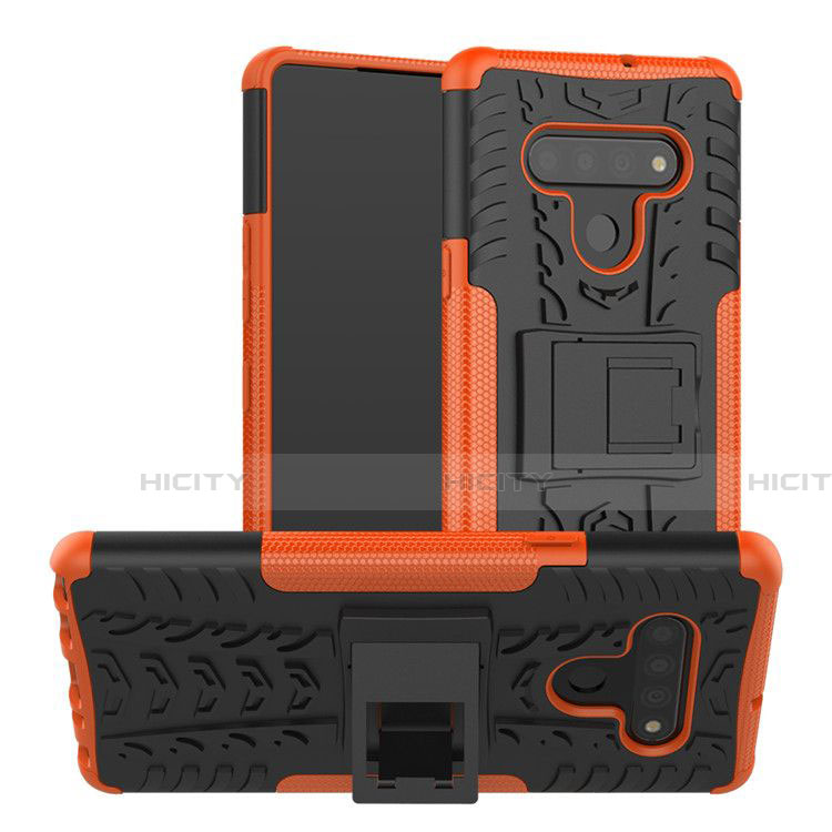 Coque Contour Silicone et Plastique Housse Etui Mat avec Support pour LG Stylo 6 Plus