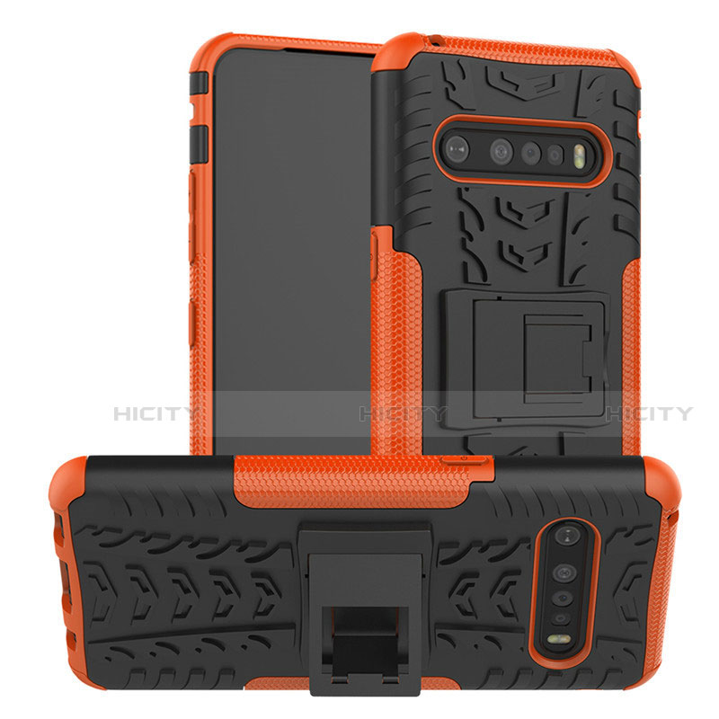 Coque Contour Silicone et Plastique Housse Etui Mat avec Support pour LG V60 ThinQ 5G Plus