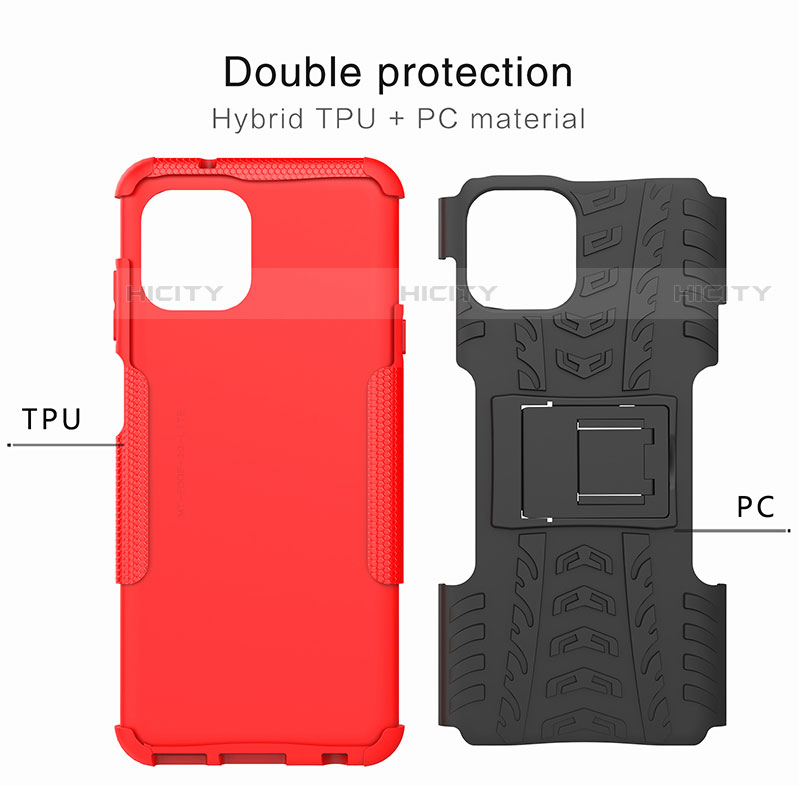 Coque Contour Silicone et Plastique Housse Etui Mat avec Support pour Motorola Moto Edge 20 Lite 5G Plus