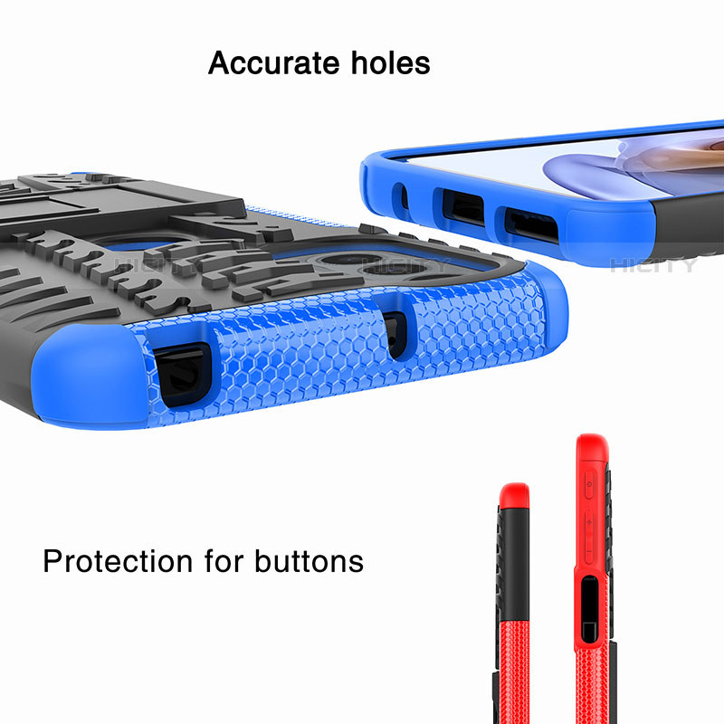 Coque Contour Silicone et Plastique Housse Etui Mat avec Support pour Motorola Moto G41 Plus