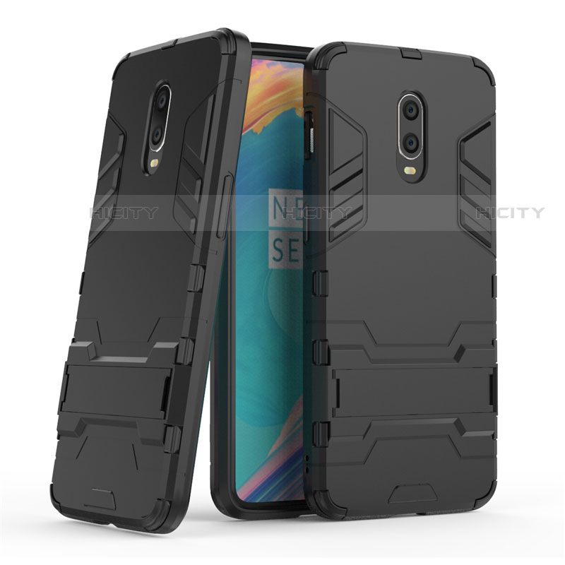 Coque Contour Silicone et Plastique Housse Etui Mat avec Support pour OnePlus 7 Plus