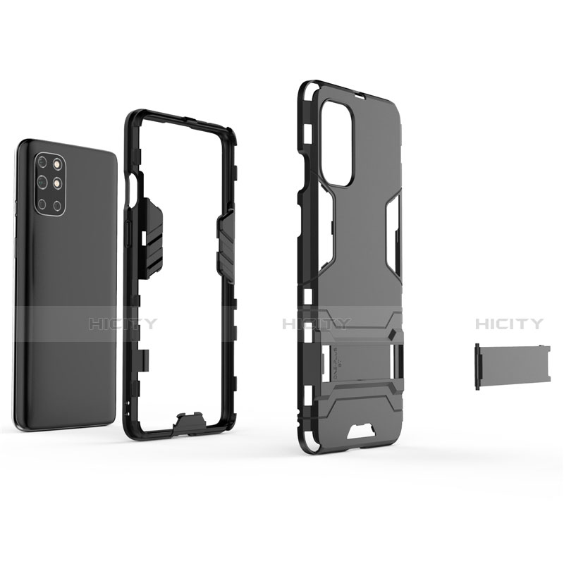 Coque Contour Silicone et Plastique Housse Etui Mat avec Support pour OnePlus 8T 5G Plus