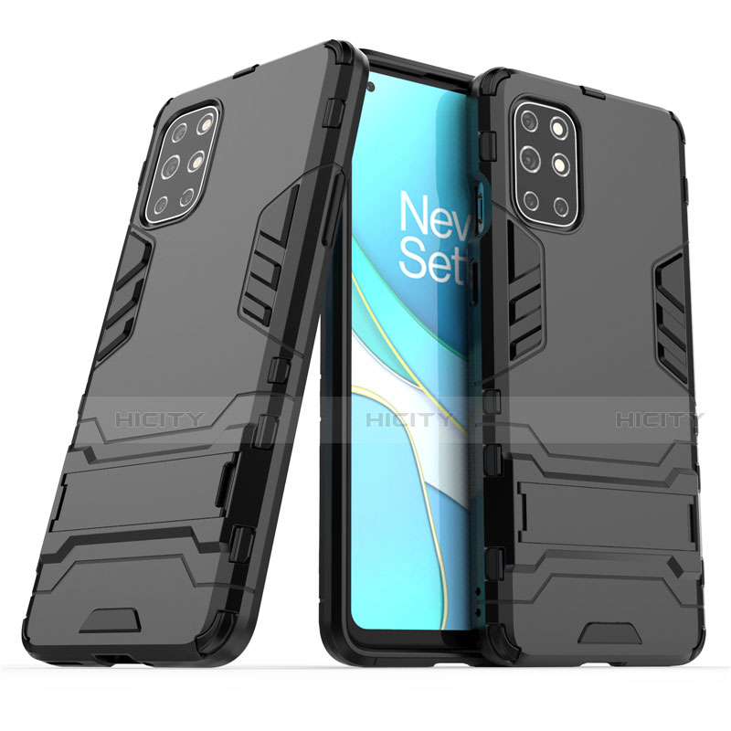 Coque Contour Silicone et Plastique Housse Etui Mat avec Support pour OnePlus 8T 5G Plus