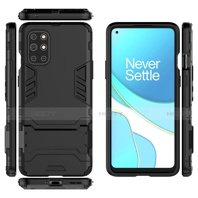 Coque Contour Silicone et Plastique Housse Etui Mat avec Support pour OnePlus 8T 5G Plus