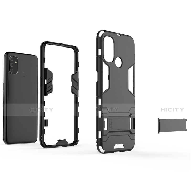 Coque Contour Silicone et Plastique Housse Etui Mat avec Support pour OnePlus Nord N100 Plus