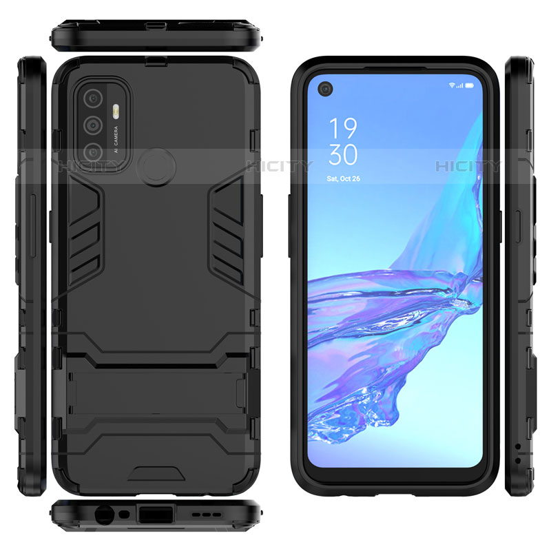 Coque Contour Silicone et Plastique Housse Etui Mat avec Support pour Oppo A11s Plus