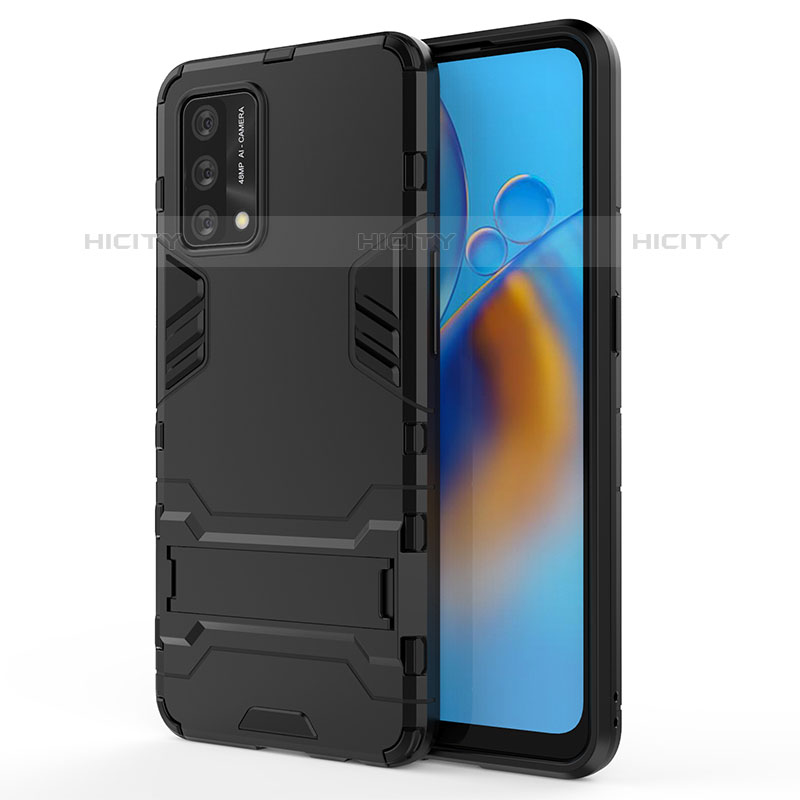 Coque Contour Silicone et Plastique Housse Etui Mat avec Support pour Oppo A74 4G Plus