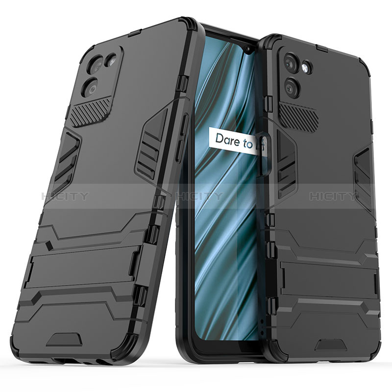 Coque Contour Silicone et Plastique Housse Etui Mat avec Support pour Realme V11 5G Plus