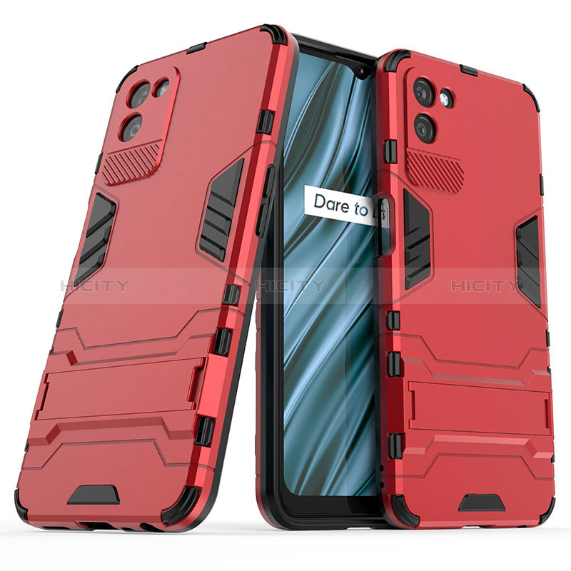 Coque Contour Silicone et Plastique Housse Etui Mat avec Support pour Realme V11 5G Plus