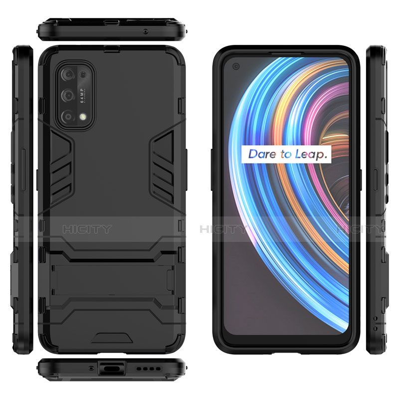 Coque Contour Silicone et Plastique Housse Etui Mat avec Support pour Realme V15 5G Plus