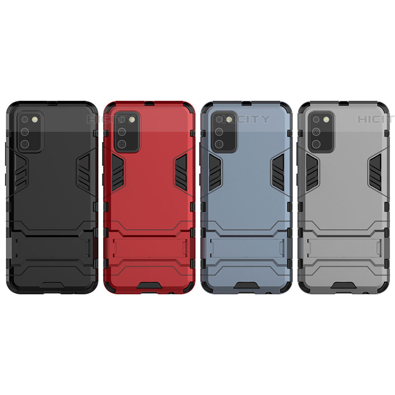 Coque Contour Silicone et Plastique Housse Etui Mat avec Support pour Samsung Galaxy A03s Plus