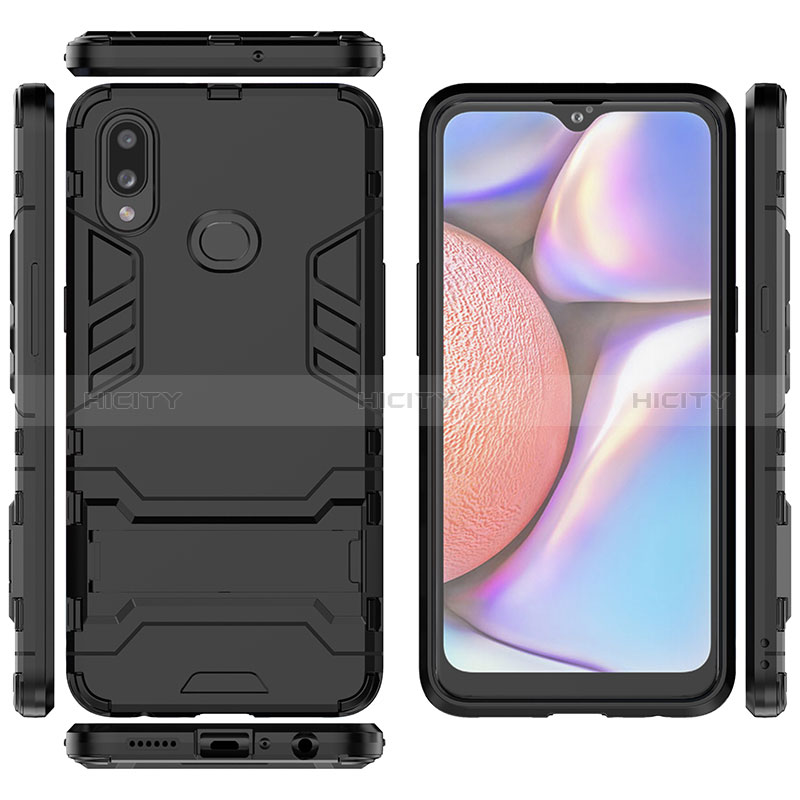 Coque Contour Silicone et Plastique Housse Etui Mat avec Support pour Samsung Galaxy A10s Plus