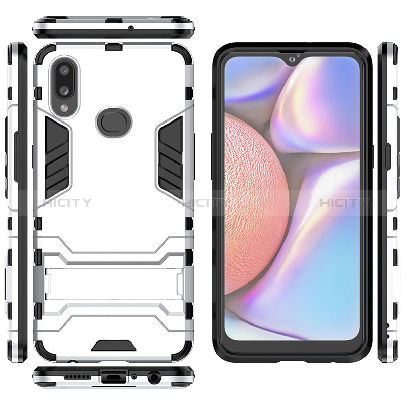 Coque Contour Silicone et Plastique Housse Etui Mat avec Support pour Samsung Galaxy A10s Plus