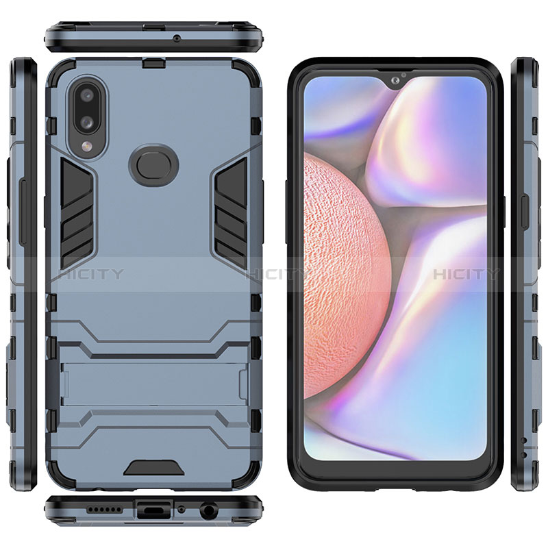 Coque Contour Silicone et Plastique Housse Etui Mat avec Support pour Samsung Galaxy A10s Plus