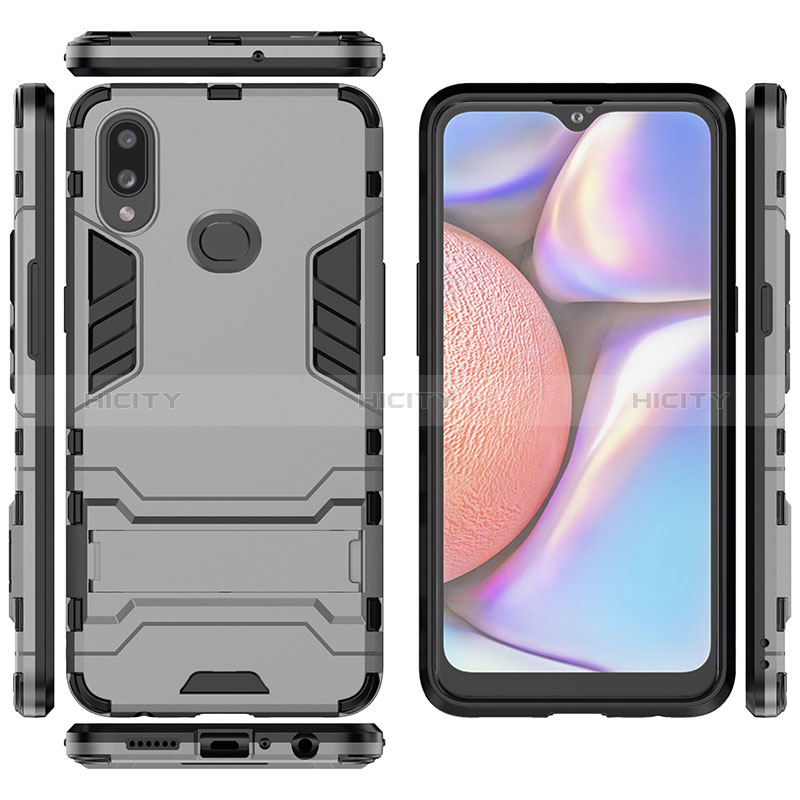 Coque Contour Silicone et Plastique Housse Etui Mat avec Support pour Samsung Galaxy A10s Plus