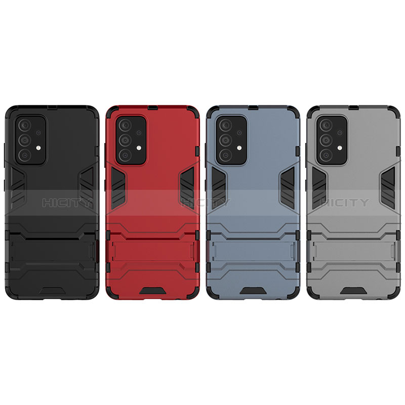 Coque Contour Silicone et Plastique Housse Etui Mat avec Support pour Samsung Galaxy A52s 5G Plus