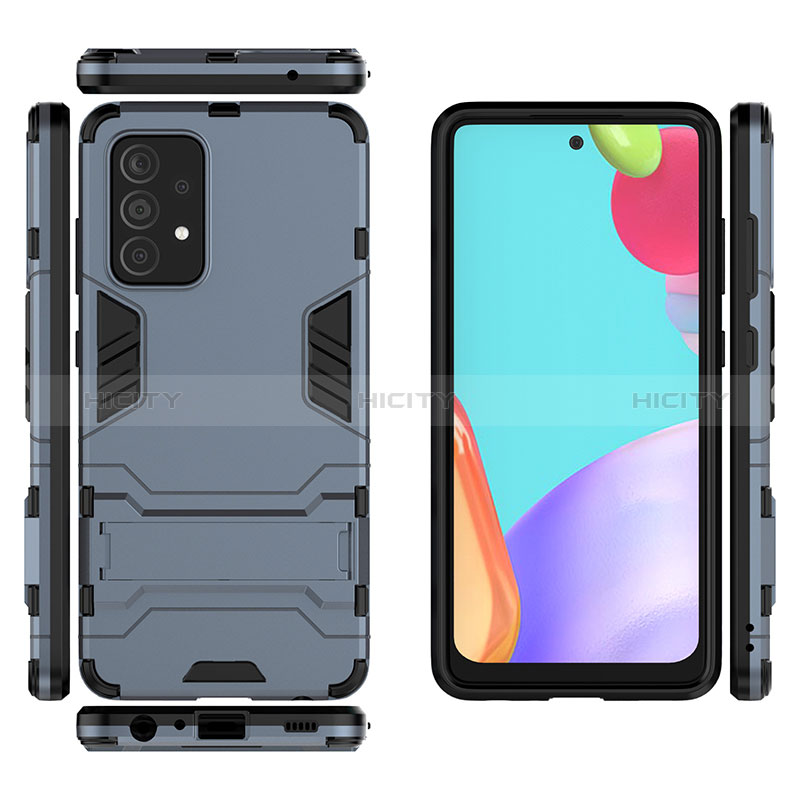 Coque Contour Silicone et Plastique Housse Etui Mat avec Support pour Samsung Galaxy A52s 5G Plus