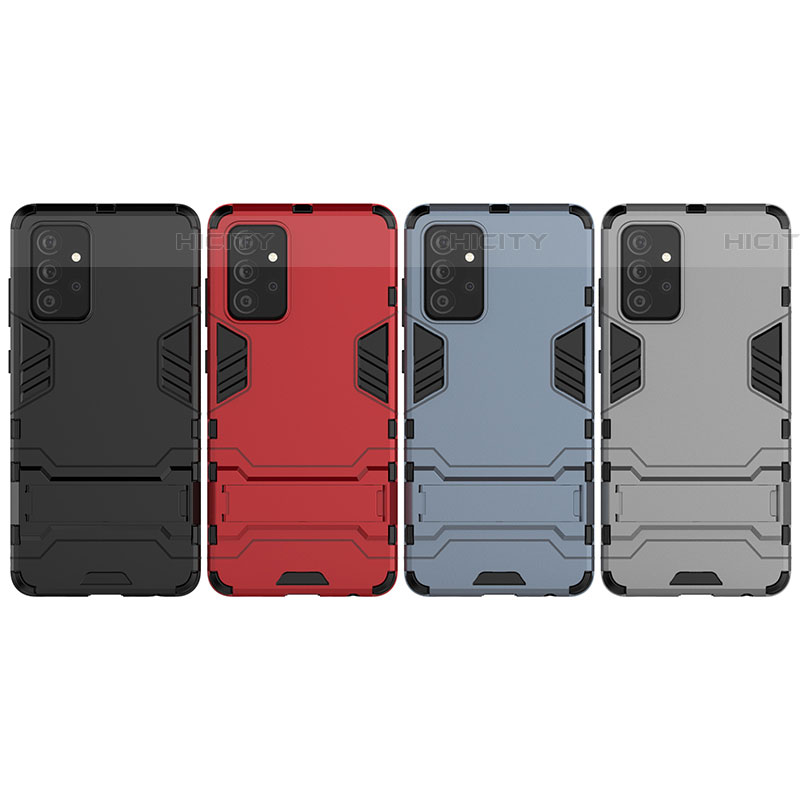 Coque Contour Silicone et Plastique Housse Etui Mat avec Support pour Samsung Galaxy A72 5G Plus