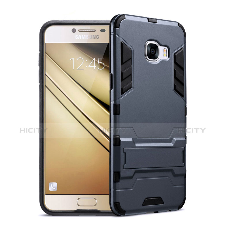 Coque Contour Silicone et Plastique Housse Etui Mat avec Support pour Samsung Galaxy A9 Pro (2016) SM-A9100 Plus