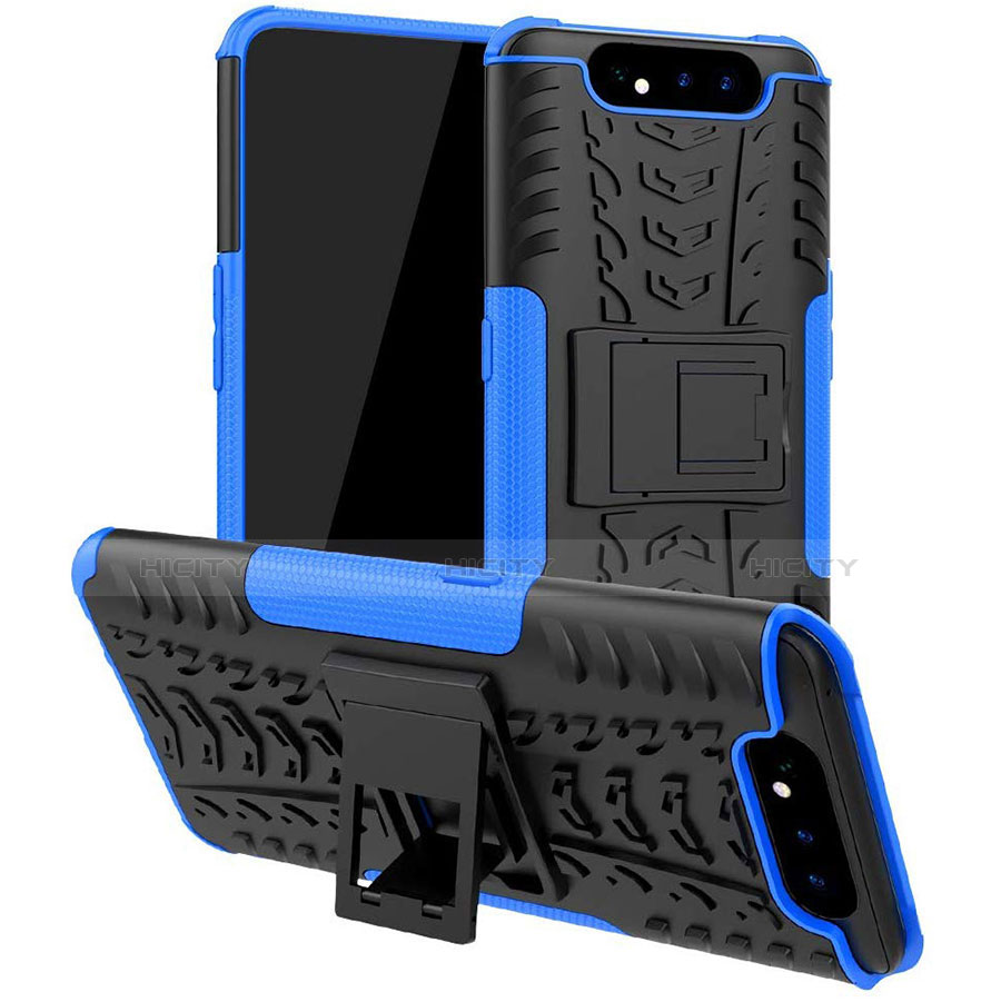 Coque Contour Silicone et Plastique Housse Etui Mat avec Support pour Samsung Galaxy A90 4G Plus