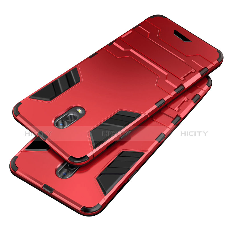 Coque Contour Silicone et Plastique Housse Etui Mat avec Support pour Samsung Galaxy C7 (2017) Plus